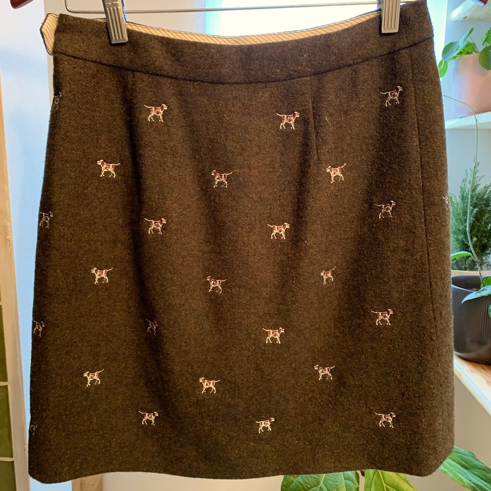 Green wool Brooks Brothers Red Fleece skirt size 2
